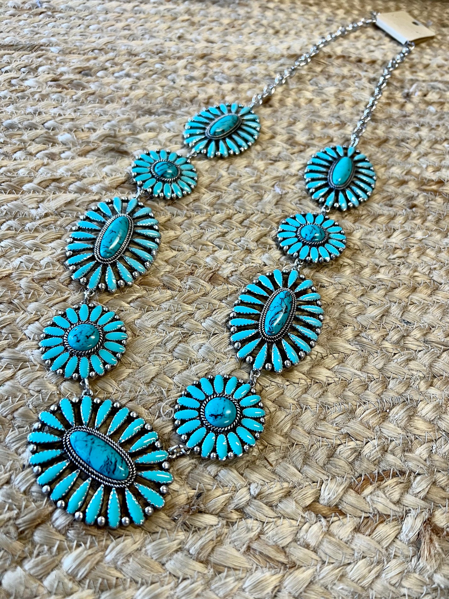 Turquoise Concho Necklace