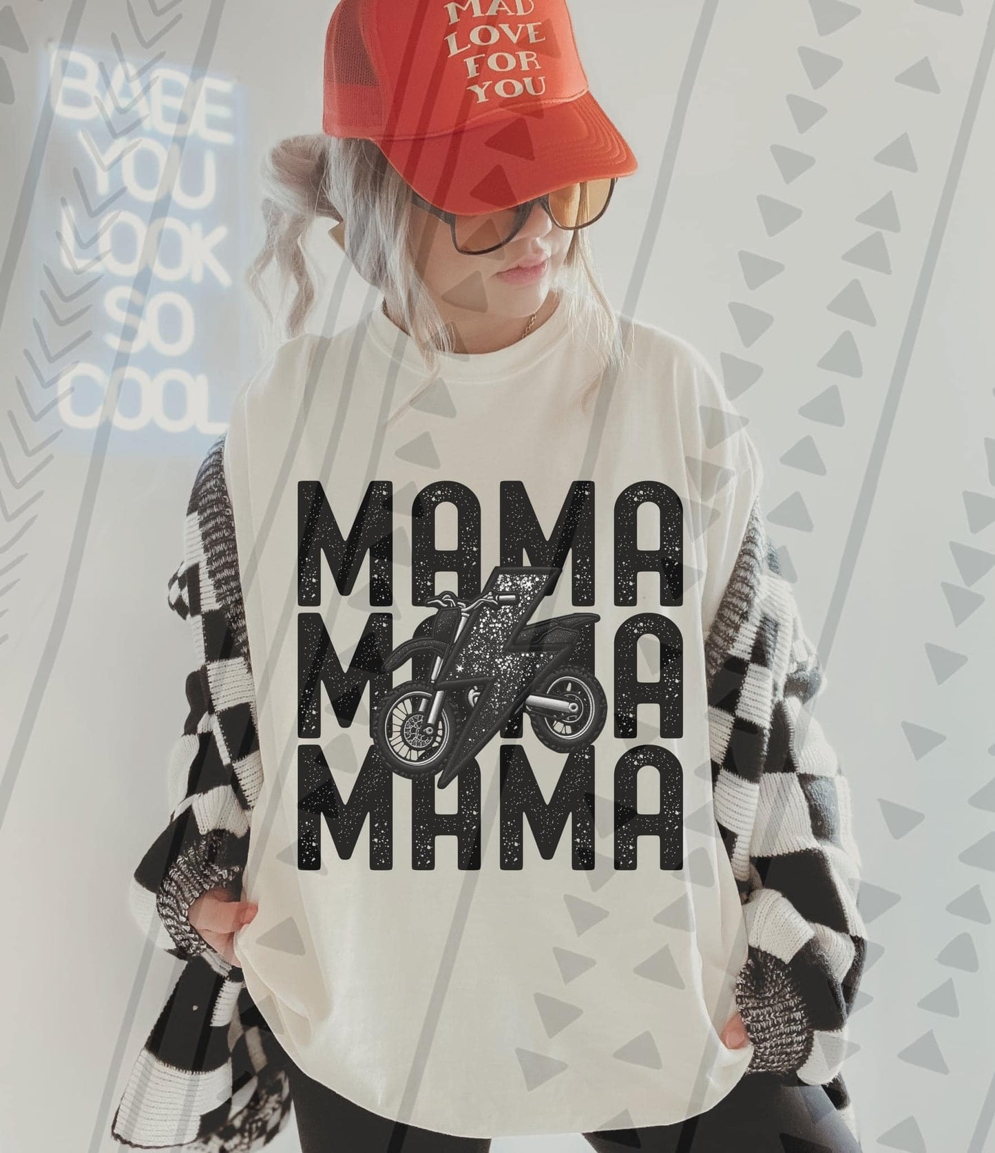 Stacked Mama FAUX Embroidery & Glitter - Multiple Options