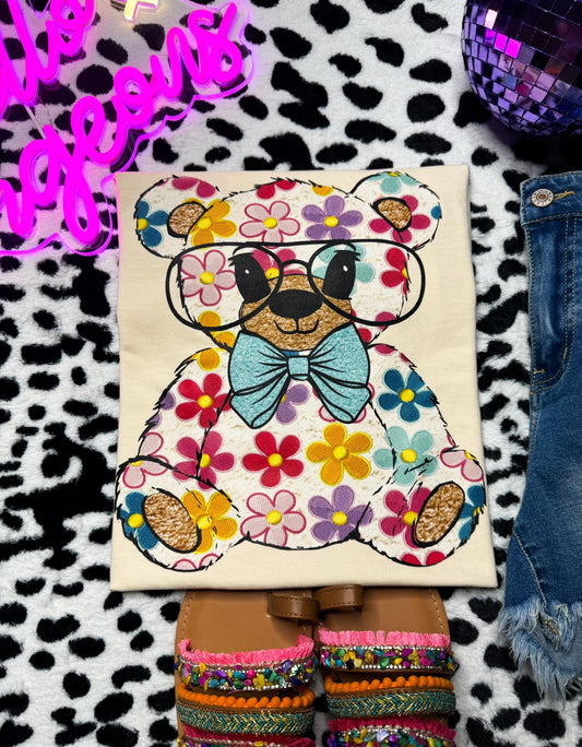 Spring Teddy - FAUC Embroidery & Glitter