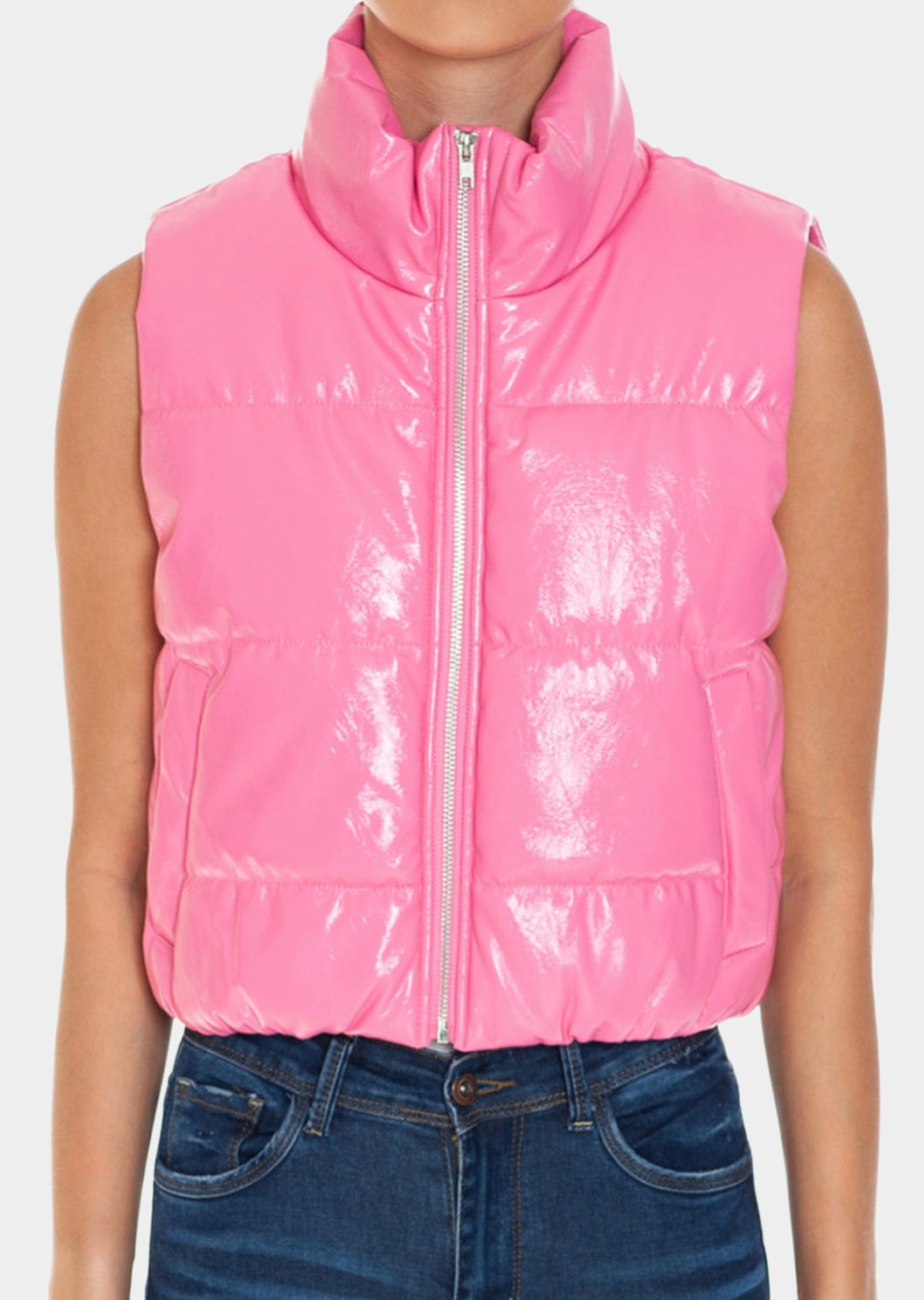 Kehlani Puffer Vest in Rose Pink