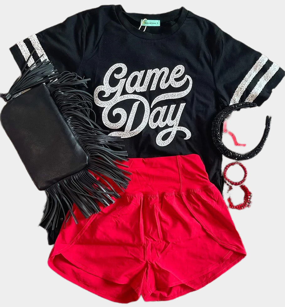 Game Day Fringe Top in Black