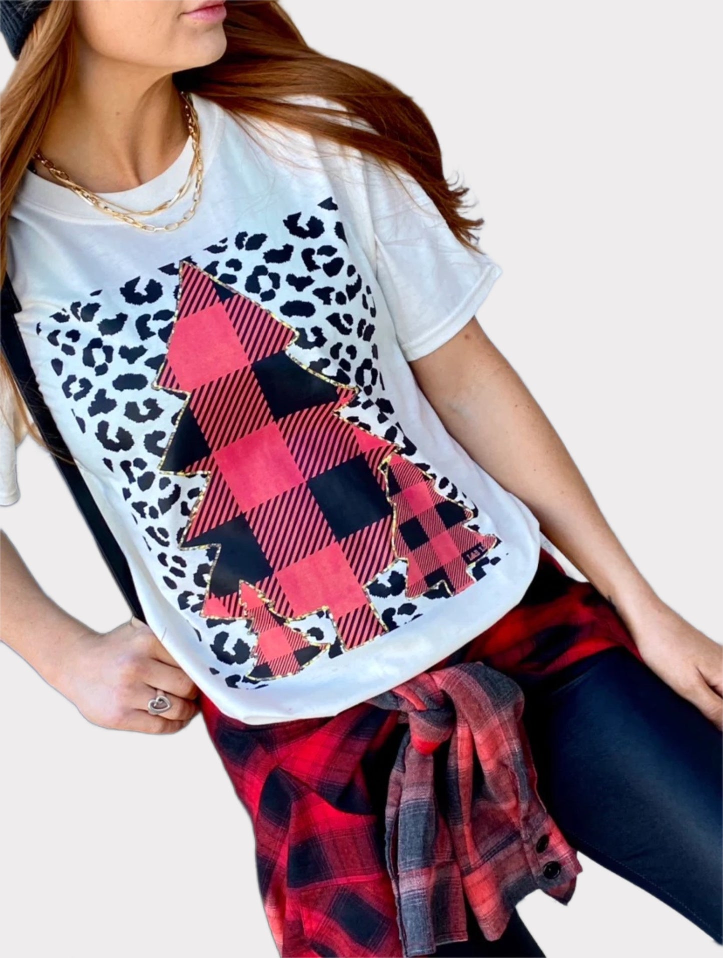 Plaid Xmas Tee