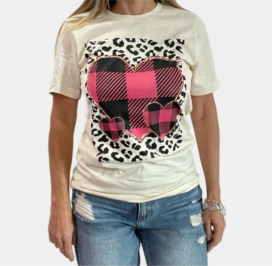 Plaid Heart Tee