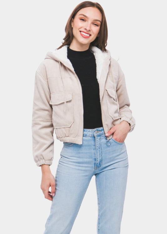 Kinslee Corduroy Jacket in Cream