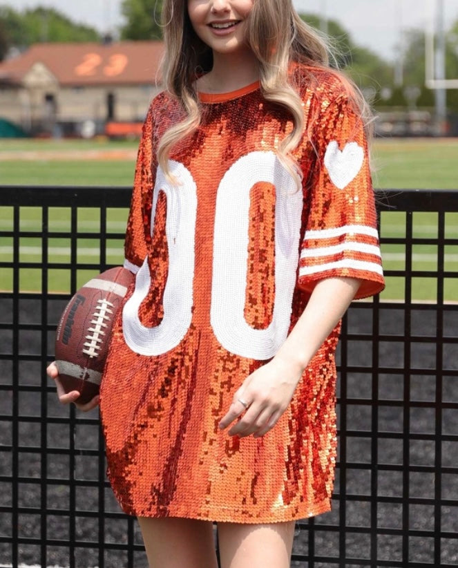 Double Zero Sequin Dress in Orange
