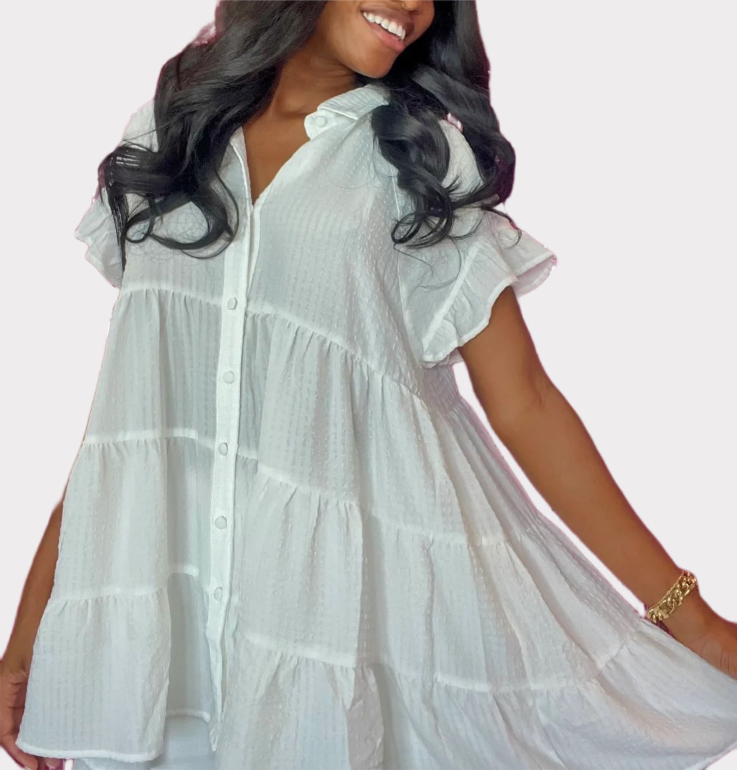 Keri Babydoll Top in White