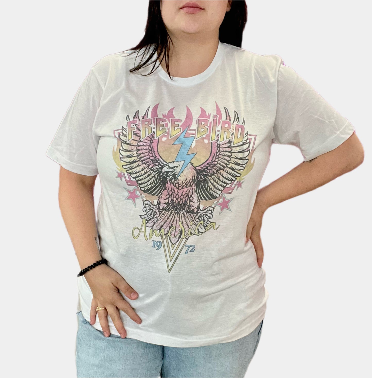 Free Bird America Tee in White