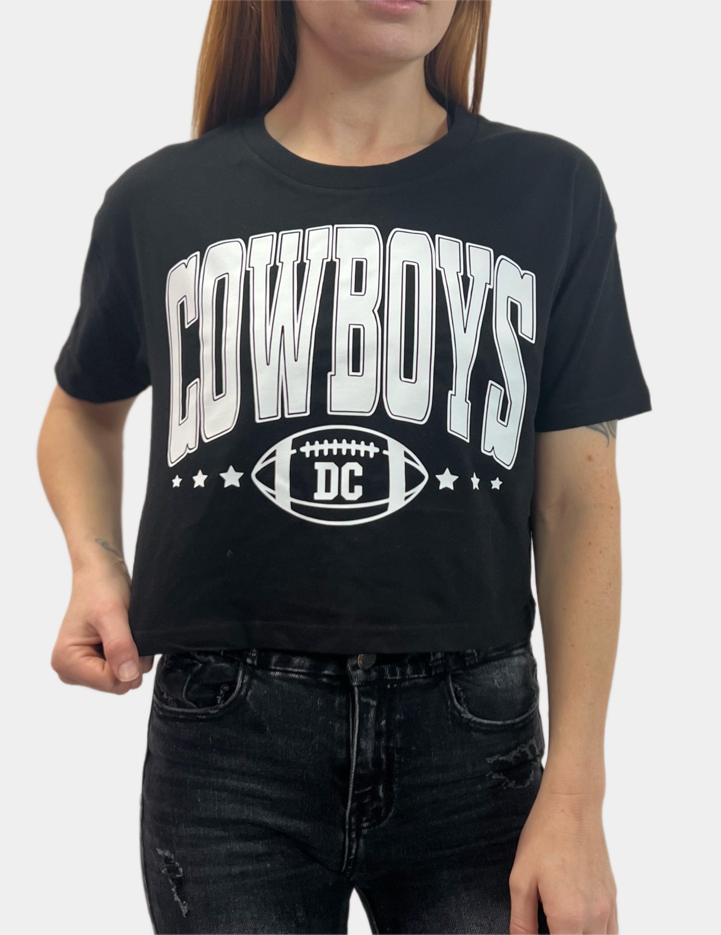 Cowboys Crop Tee in Black