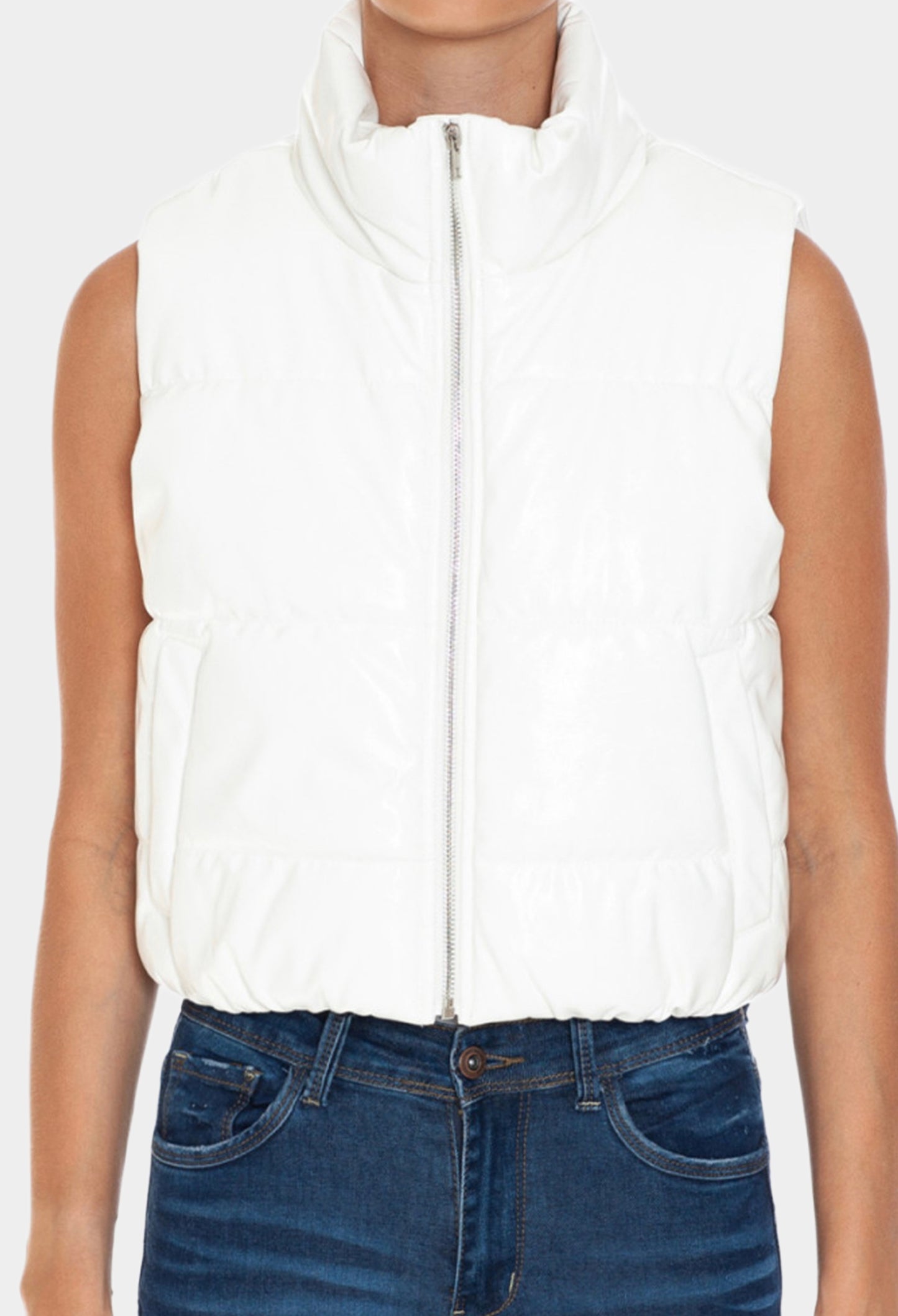 Kehlani Puffer Vest in White