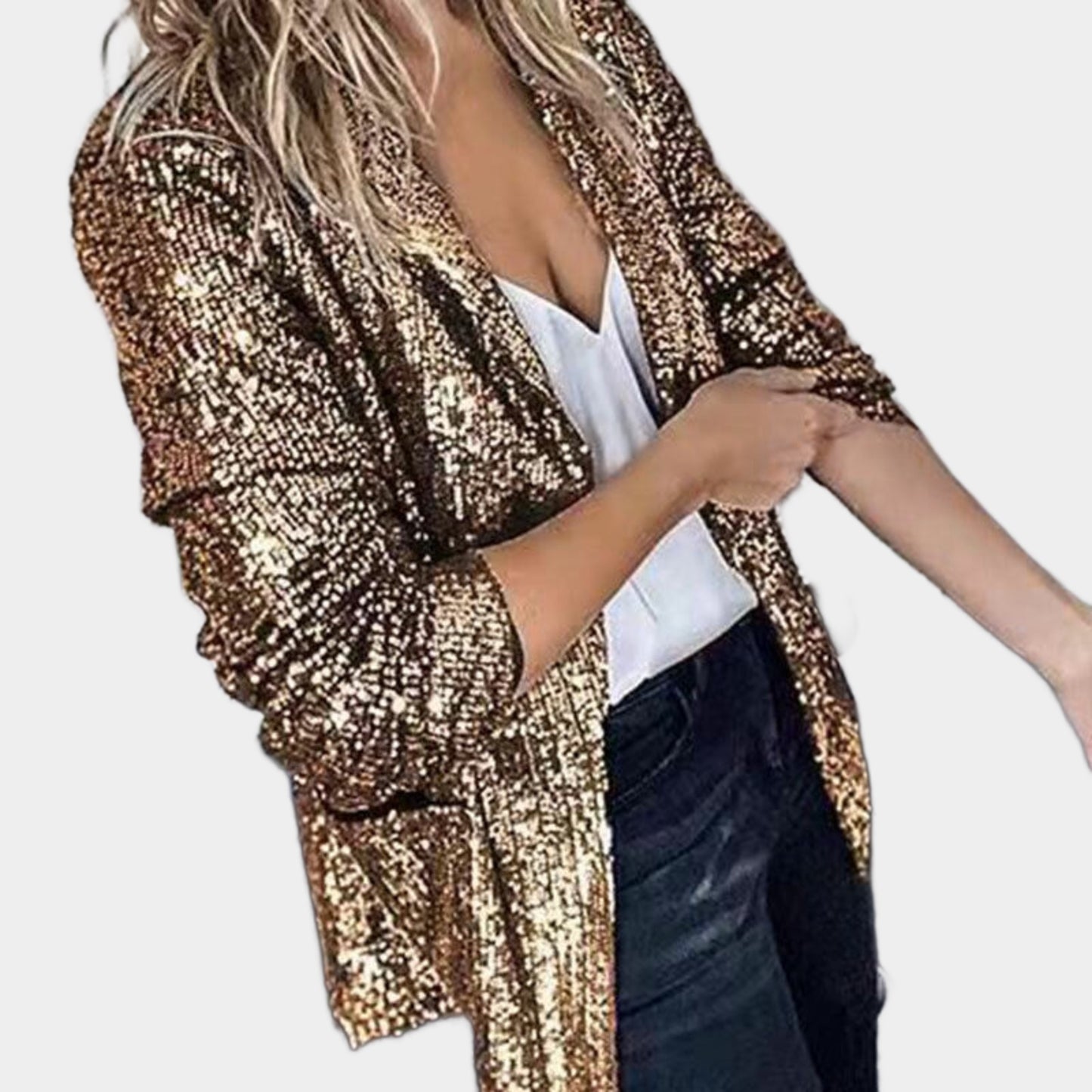 Ashten Sparkle Blazer in Gold