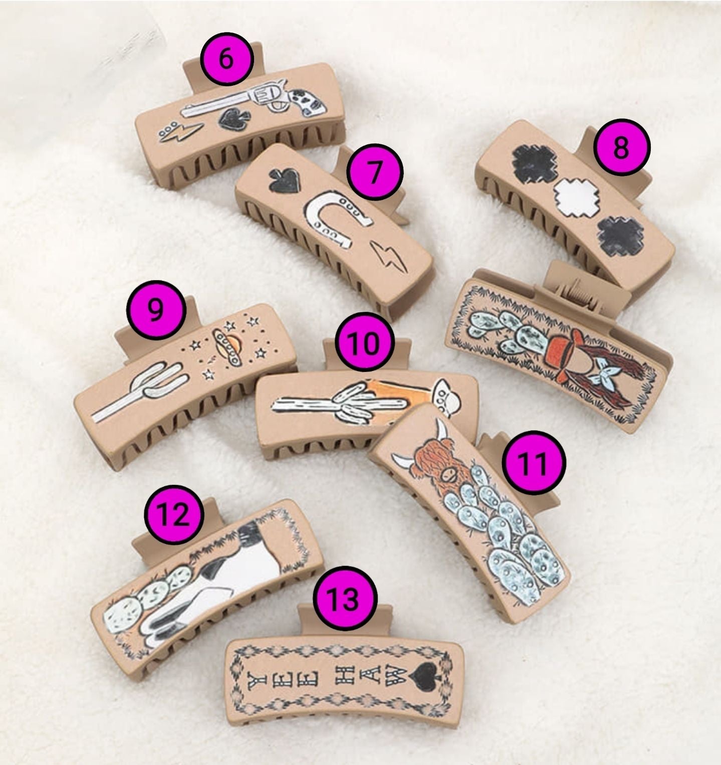 Faux Leather Hair Clips