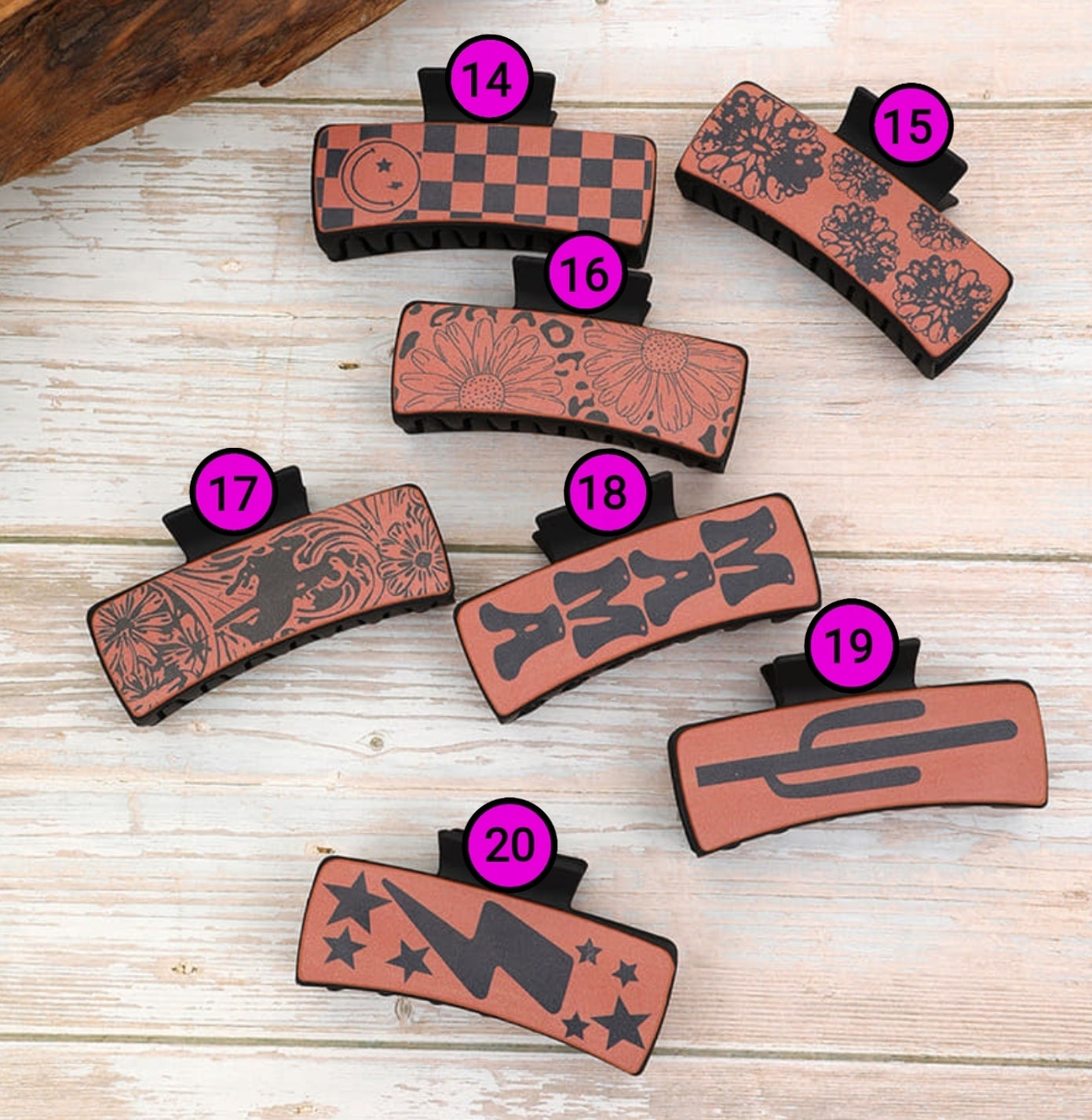 Faux Leather Hair Clips