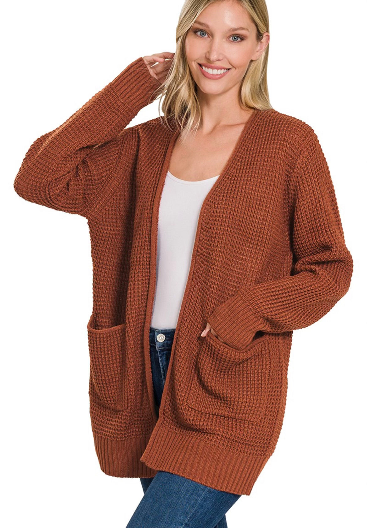 Kacie Cardigan in Rust