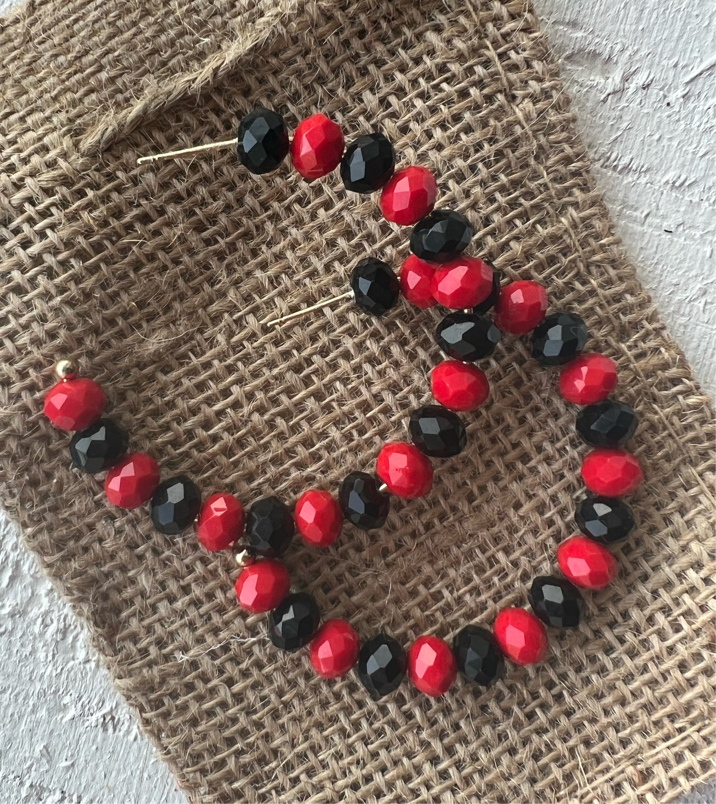 Emma Earring in Red/Black