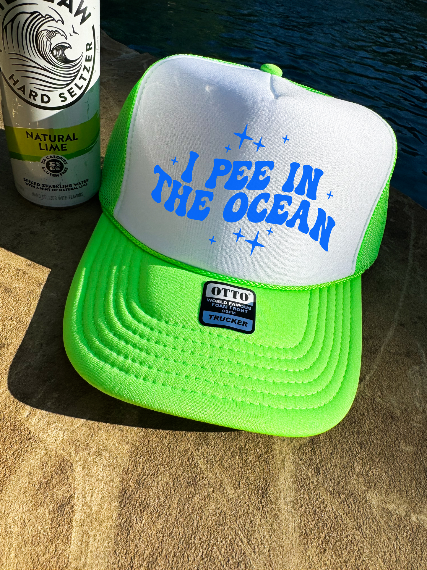 I Pee In Ocean Trucker Hat