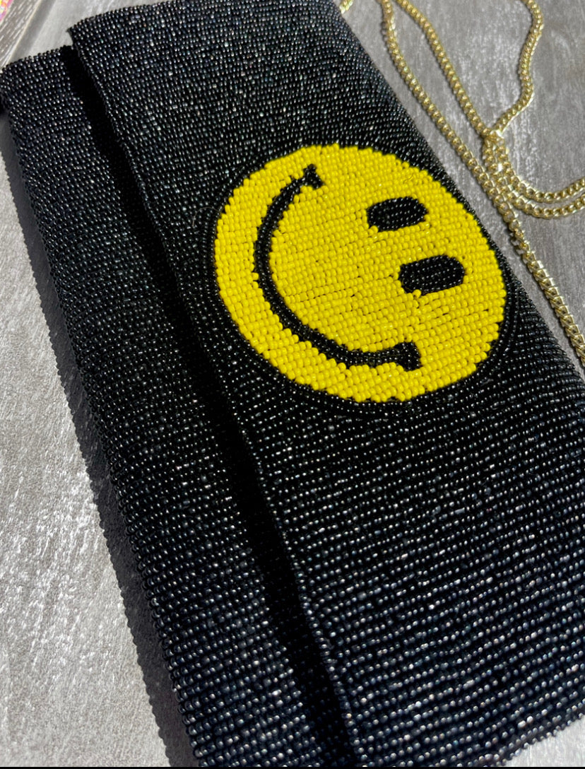 Black Smiley Crossbody
