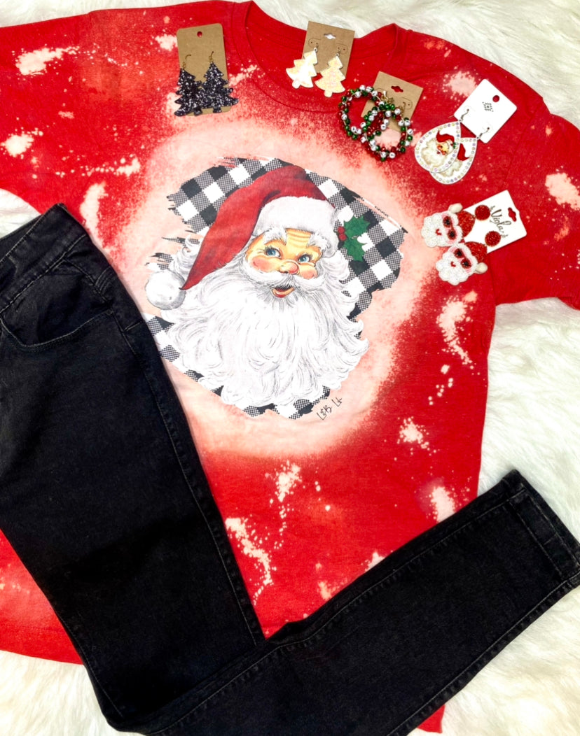Plaid Santa Tee