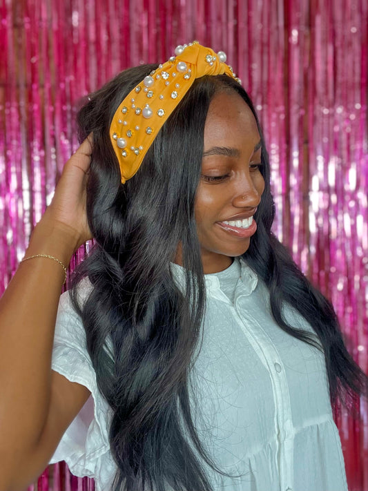 Bling It Headband in Yellow