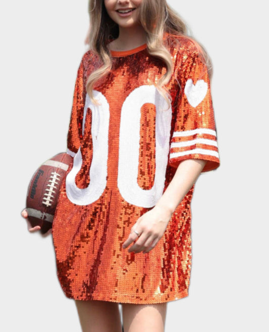 Double Zero Sequin Dress in Orange