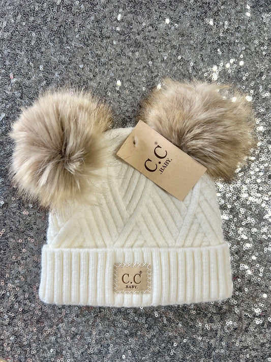 Oaklynn Baby Beanie in White