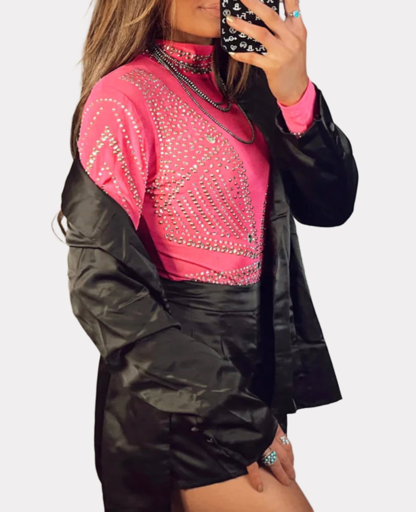 Rhinestone Cowgirl Bodysuit in Pink