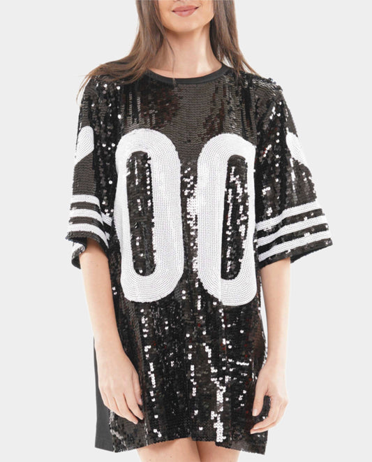 Double Zero Sequin Dress in Black